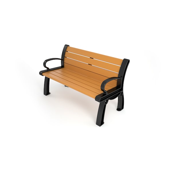 Cedar 4' Heritage Bench with Black Frame